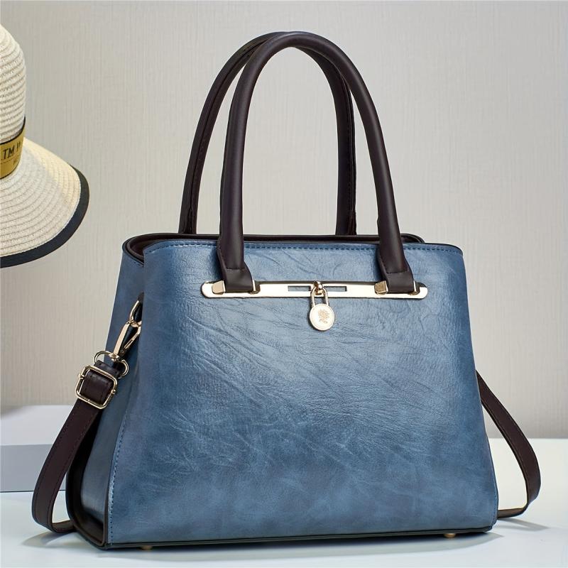 Vintage Large Capacity Tote Bag Layer Handbag Women's Top Handle Satchel Purse