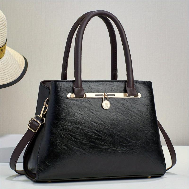Vintage Large Capacity Tote Bag Layer Handbag Women's Top Handle Satchel Purse