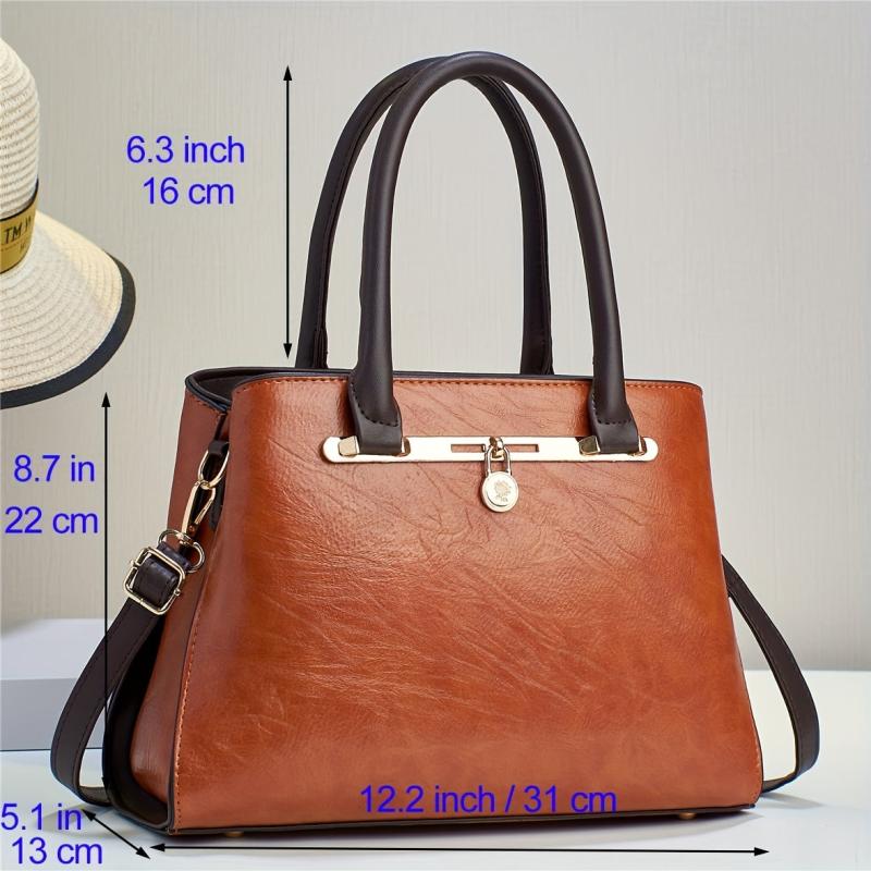 Vintage Large Capacity Tote Bag Layer Handbag Women's Top Handle Satchel Purse