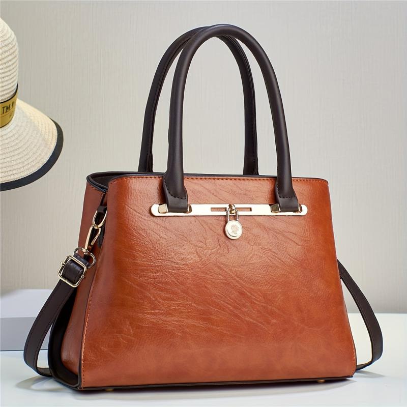 Vintage Large Capacity Tote Bag Layer Handbag Women's Top Handle Satchel Purse