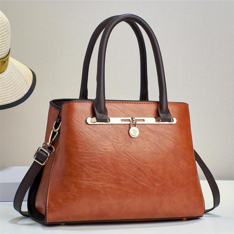 Vintage Large Capacity Tote Bag Layer Handbag Women's Top Handle Satchel Purse