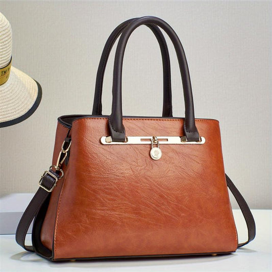 Vintage Large Capacity Tote Bag Layer Handbag Women's Top Handle Satchel Purse