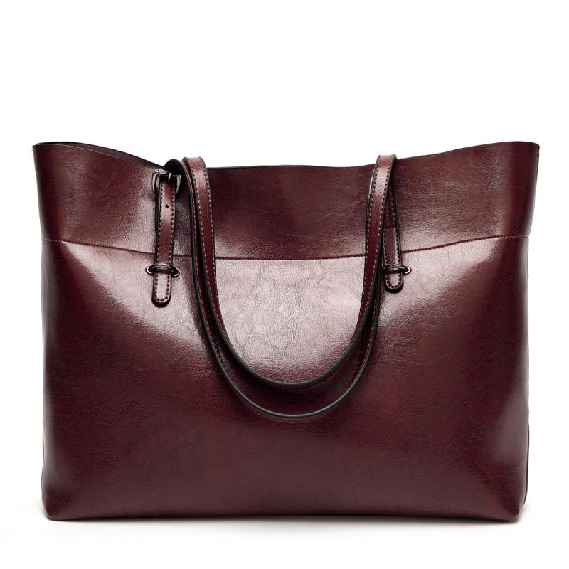Large Capacity Faux Leather Tote Shoulder Bag for Work