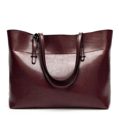 Large Capacity Faux Leather Tote Shoulder Bag for Work