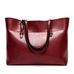 Large Capacity Faux Leather Tote Shoulder Bag for Work