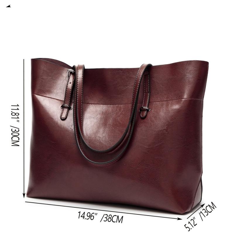 Large Capacity Faux Leather Tote Shoulder Bag for Work