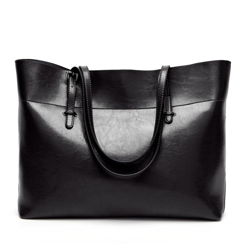 Large Capacity Faux Leather Tote Shoulder Bag for Work