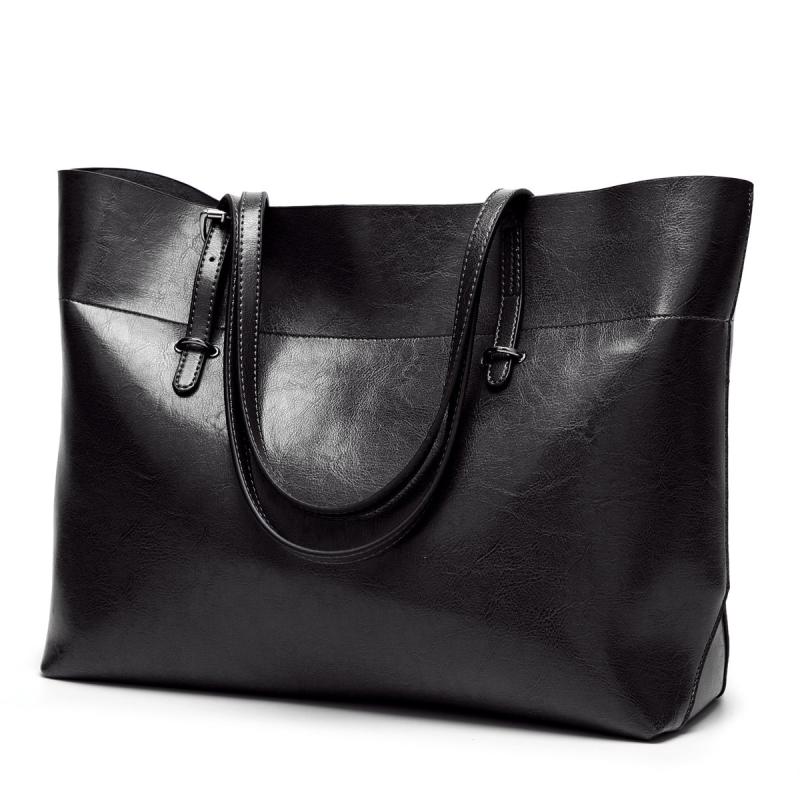 Large Capacity Faux Leather Tote Shoulder Bag for Work