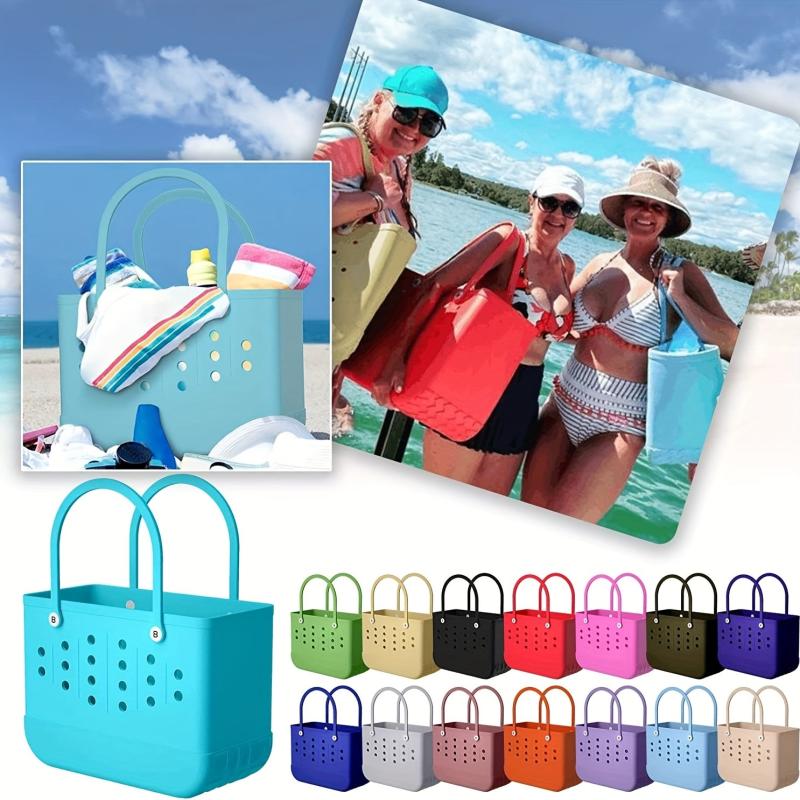 Waterproof Rubber Beach Bag Portable Handbag For Outdoor Sports Travel