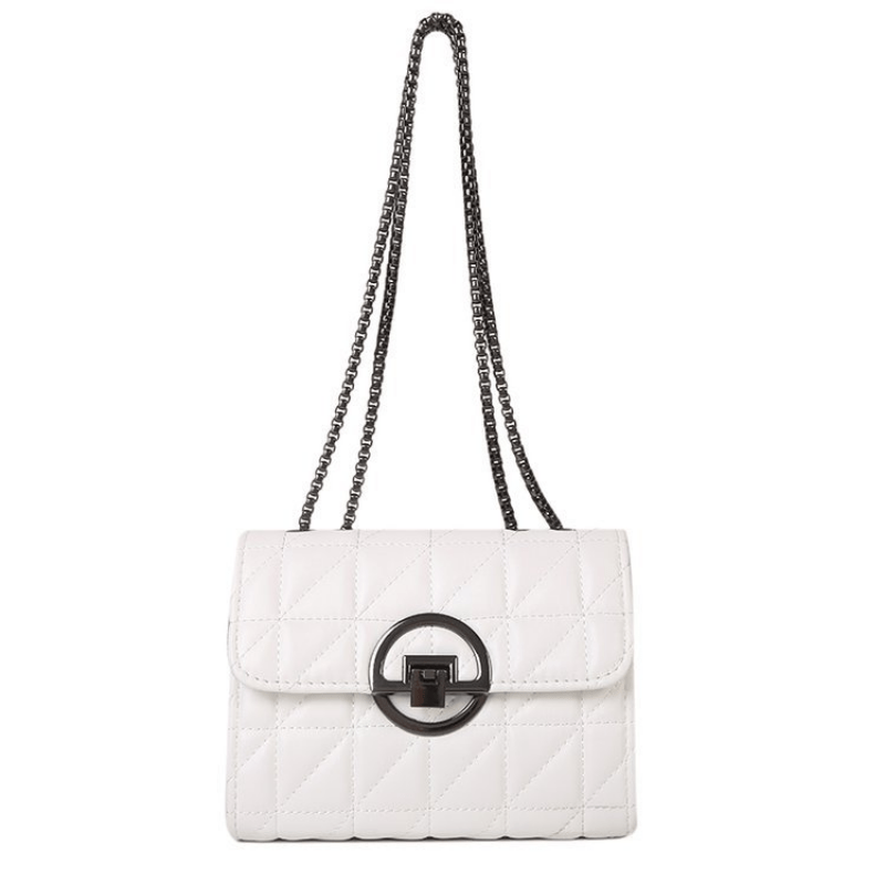 Metal Chain Magnetic Buckle Women's Cross Bag PU Leather Handbag