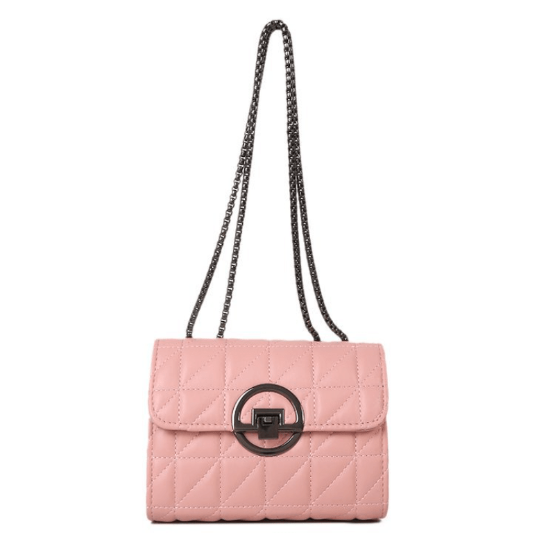 Metal Chain Magnetic Buckle Women's Cross Bag PU Leather Handbag