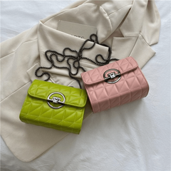 Metal Chain Magnetic Buckle Women's Cross Bag PU Leather Handbag