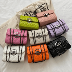 Metal Chain Magnetic Buckle Women's Cross Bag PU Leather Handbag