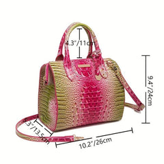 Ombre Crocodile Handbag Crossbody Satchel Purse