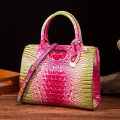 Ombre Crocodile Handbag Crossbody Satchel Purse