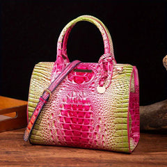 Ombre Crocodile Handbag Crossbody Satchel Purse