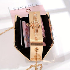 Flower Decor Crossbody Bag Mini Clutch Purse for Wedding Evening
