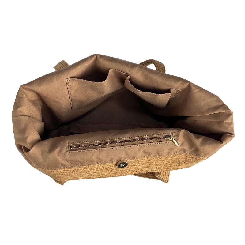 Large Capacity Corduroy Tote Bag Lightweight Shoulder Shopping Bag