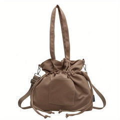 Canvas Tote Bag Drawstring Shoulder Lightweight Commuter Bag