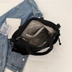 Canvas Tote Bag Drawstring Shoulder Lightweight Commuter Bag