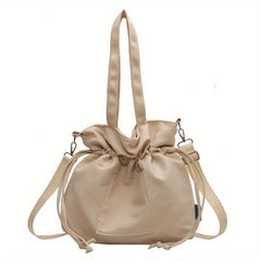 Canvas Tote Bag Drawstring Shoulder Lightweight Commuter Bag