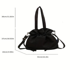 Canvas Tote Bag Drawstring Shoulder Lightweight Commuter Bag