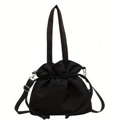 Canvas Tote Bag Drawstring Shoulder Lightweight Commuter Bag