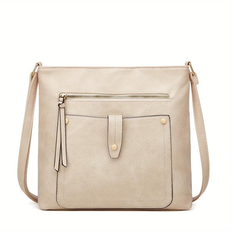 Vintage PU Leather Crossbody Bag Retro Shoulder Satchel Grunge Handbag