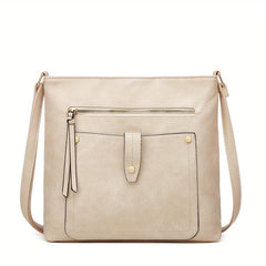 Vintage PU Leather Crossbody Bag Retro Shoulder Satchel Grunge Handbag