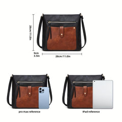 Vintage PU Leather Crossbody Bag Retro Shoulder Satchel Grunge Handbag