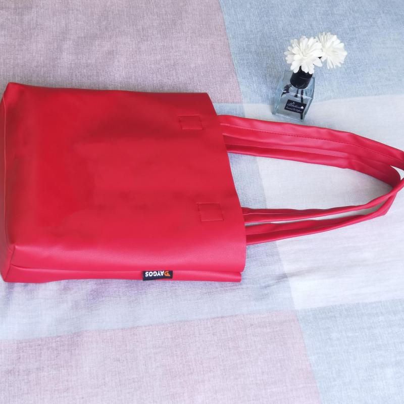 Solid Tote Bag PU Leather Shoulder Bag