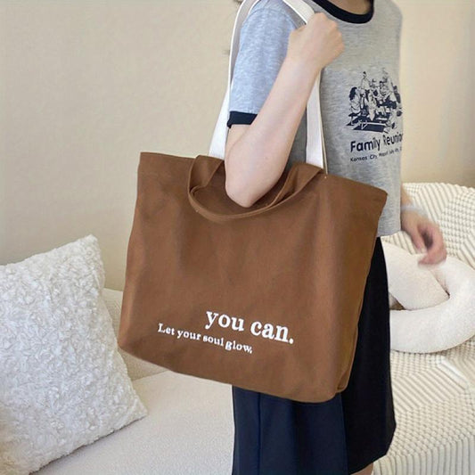 Canvas Tote Bag Large Capacity Lightweight Shoulder Bag