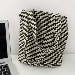 Vintage Knitted Hobo Bag Women's Woven Tote & Shoulder Purse