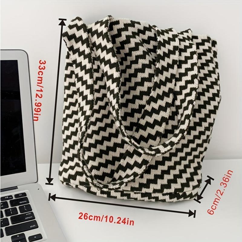 Vintage Knitted Hobo Bag Women's Woven Tote & Shoulder Purse