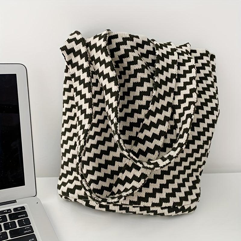 Vintage Knitted Hobo Bag Women's Woven Tote & Shoulder Purse