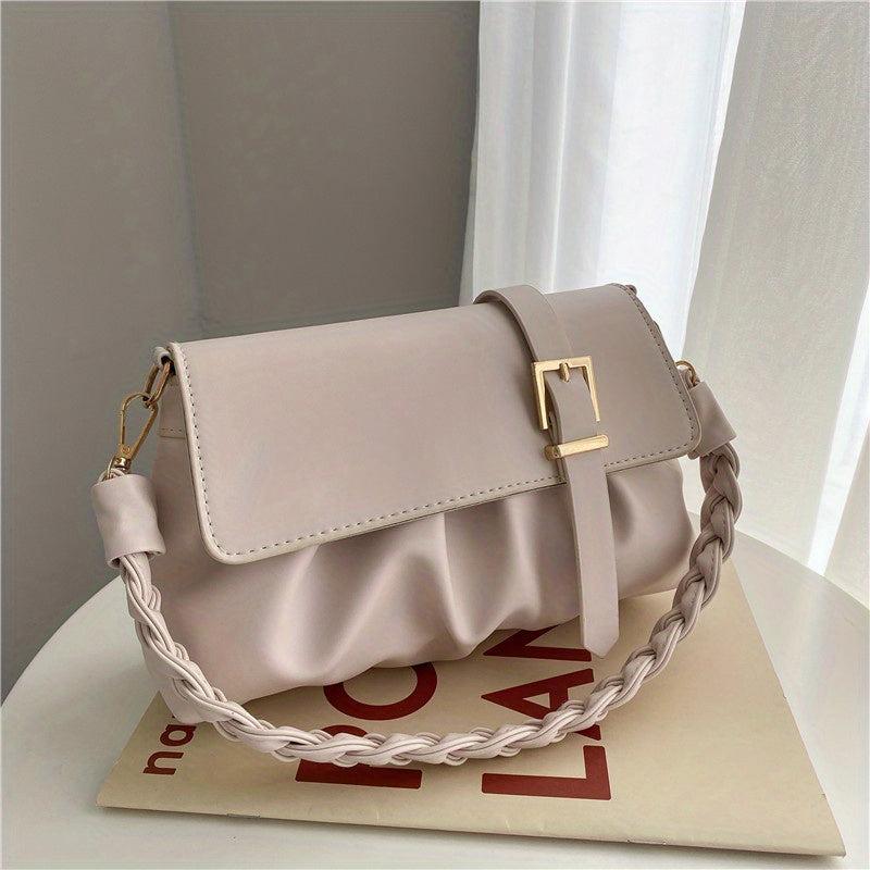 Solid Square Shoulder Bag for Women
