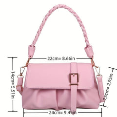 Solid Square Shoulder Bag for Women