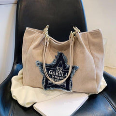 Large Capacity Tote Bag Grunge Shoulder Bag Women's Handbag