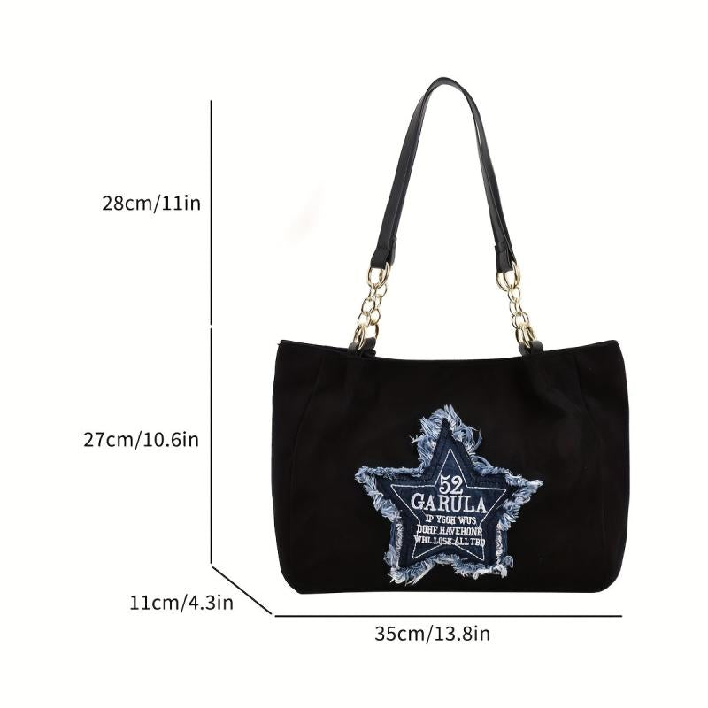Large Capacity Tote Bag Grunge Shoulder Bag Women's Handbag