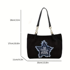 Large Capacity Tote Bag Grunge Shoulder Bag Women's Handbag