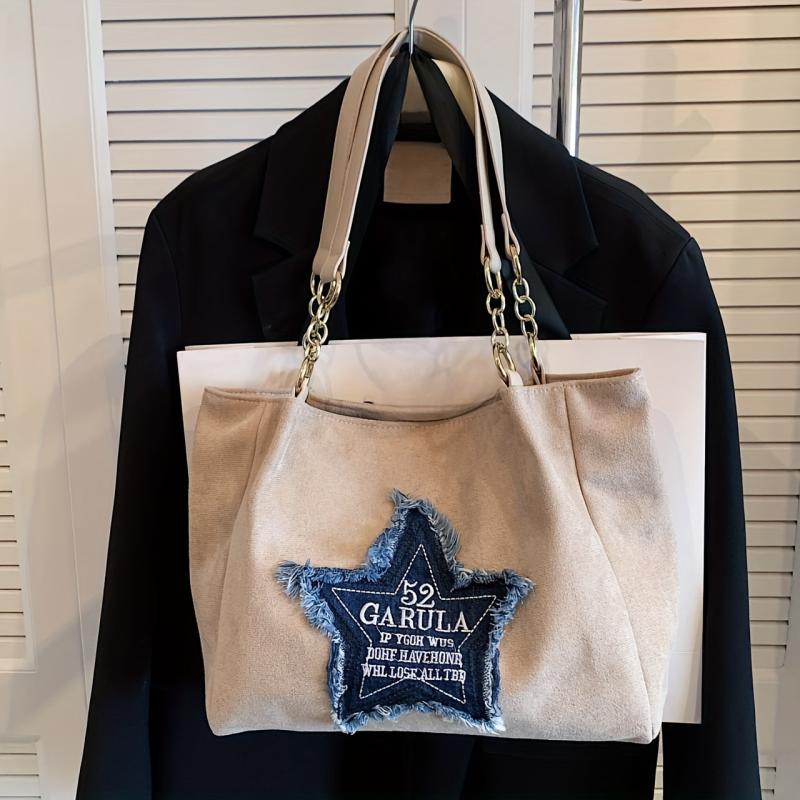 Large Capacity Tote Bag Grunge Shoulder Bag Women's Handbag