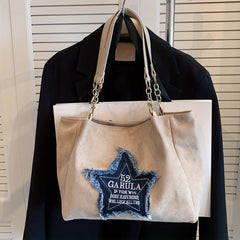 Large Capacity Tote Bag Grunge Shoulder Bag Women's Handbag