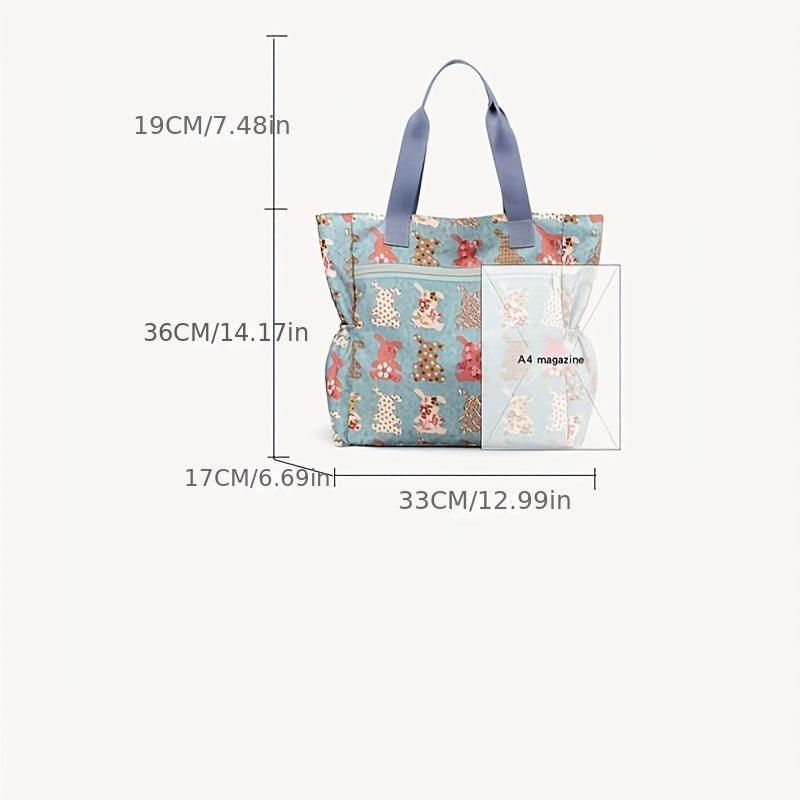 Cartoon Pattern Handbag Classic Storage Bag For Work Women's Tote Bag