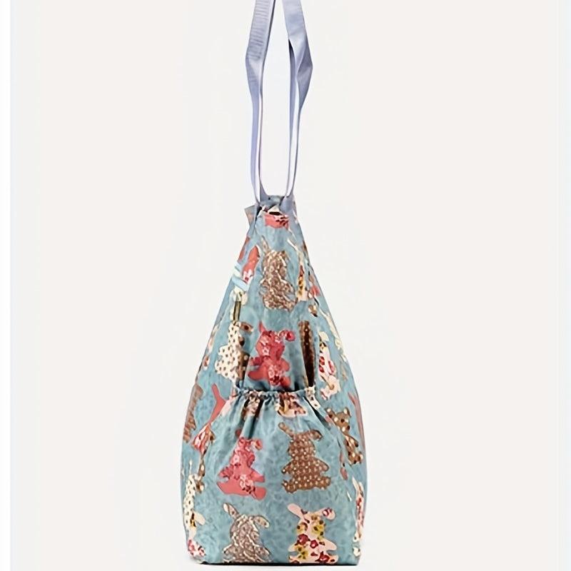 Cartoon Pattern Handbag Classic Storage Bag For Work Women's Tote Bag