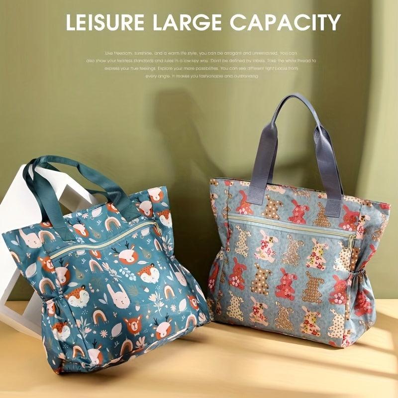 Cartoon Pattern Handbag Classic Storage Bag For Work Women's Tote Bag