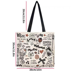 Graffiti Pattern Tote Bag Large Capacity Shoulder Bag