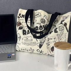 Graffiti Pattern Tote Bag Large Capacity Shoulder Bag