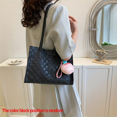 Vintage Plaid Tote Bag Retro Satchel Women's Handbag