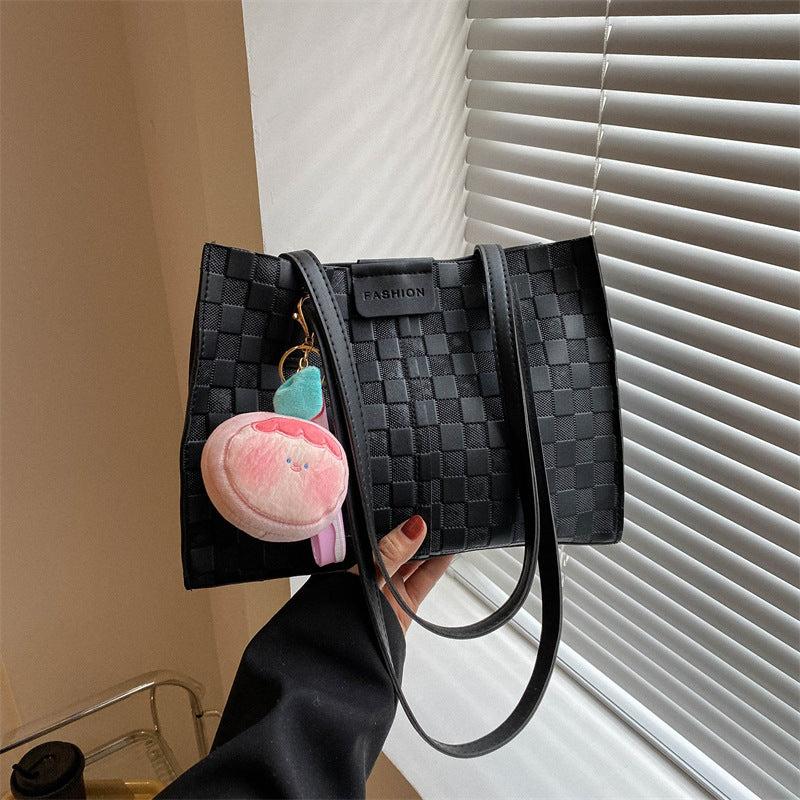 Vintage Plaid Tote Bag Retro Satchel Women's Handbag