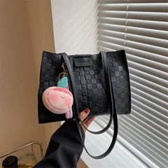 Vintage Plaid Tote Bag Retro Satchel Women's Handbag